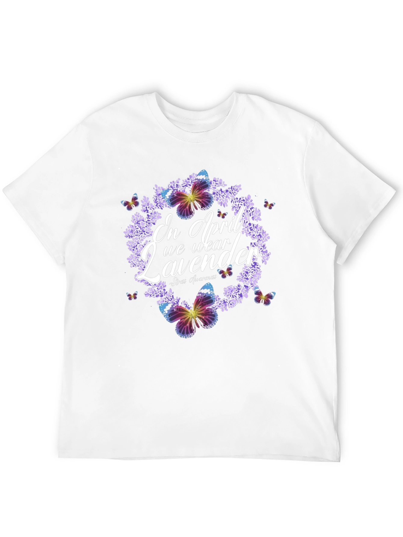 Lavender Butterfly Stress Awareness T-Shirt