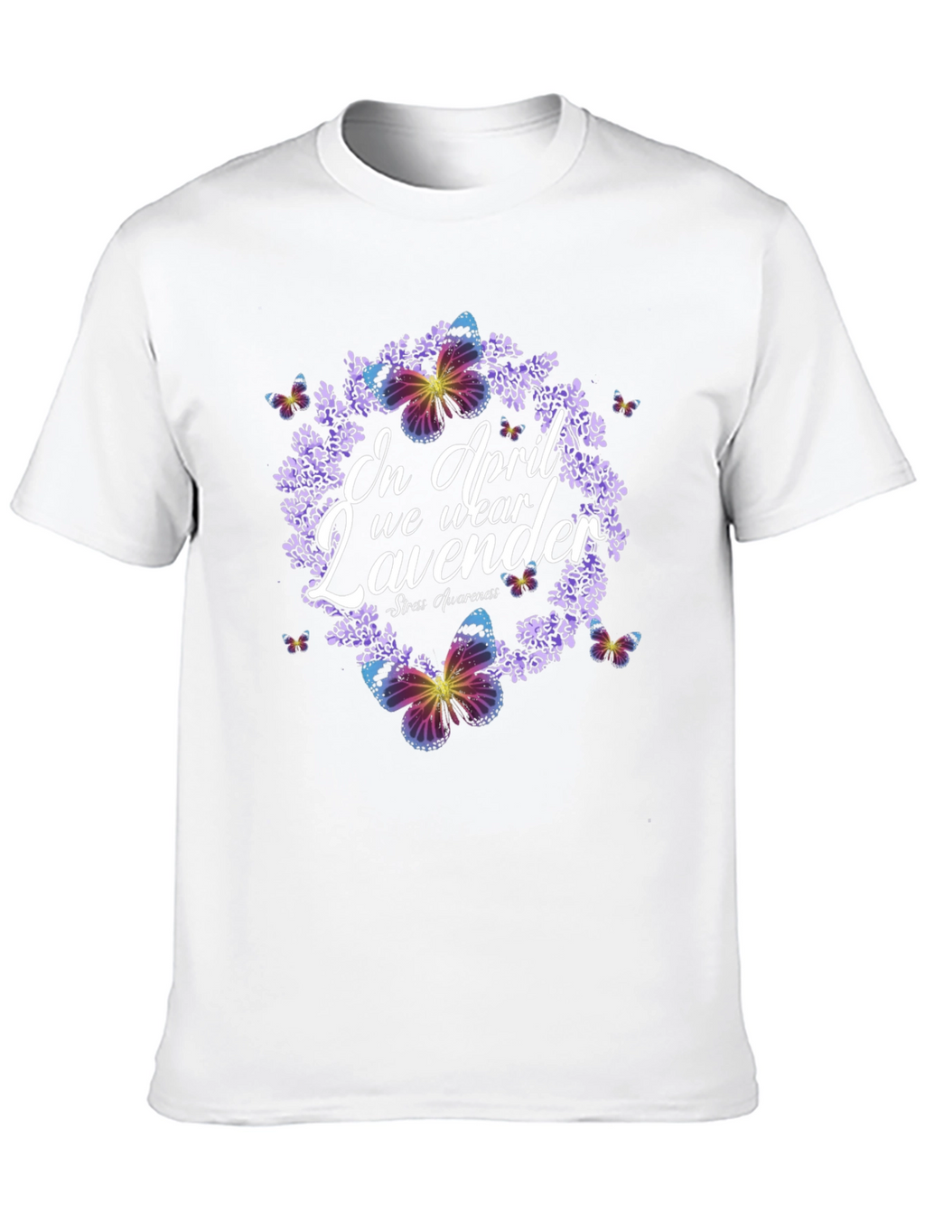 Lavender Butterfly Stress Awareness T-Shirt