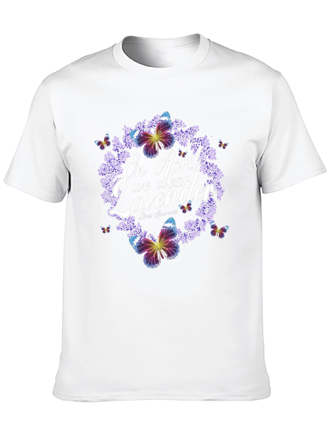 Lavender Butterfly Stress Awareness T-Shirt