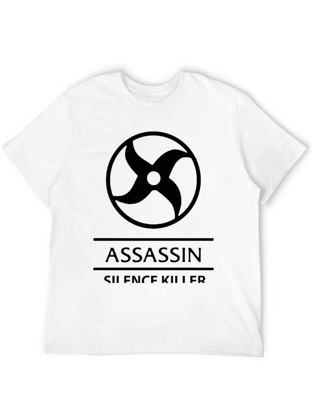 Assassin Silence Killer Graphic Black T-Shirt