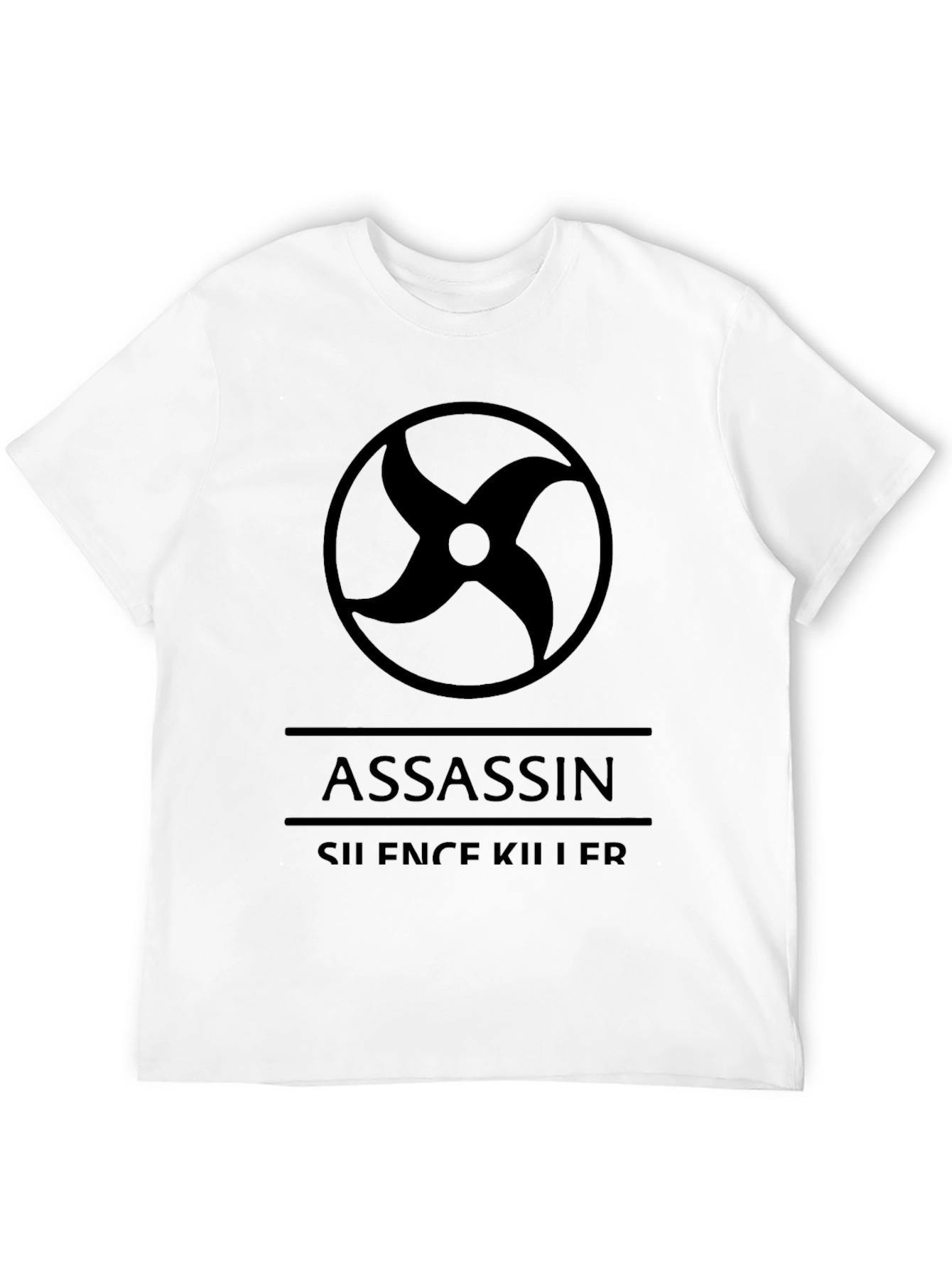 Assassin Silence Killer Graphic Black T-Shirt