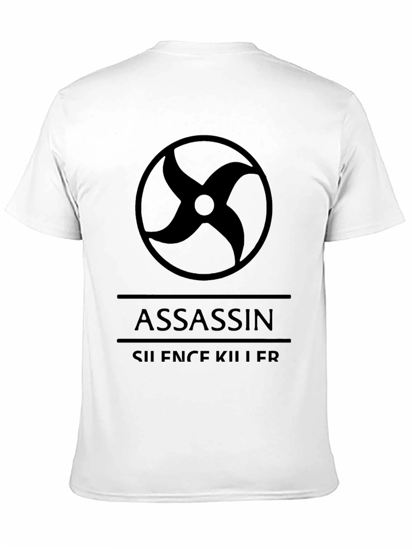 Assassin Silence Killer Graphic Black T-Shirt