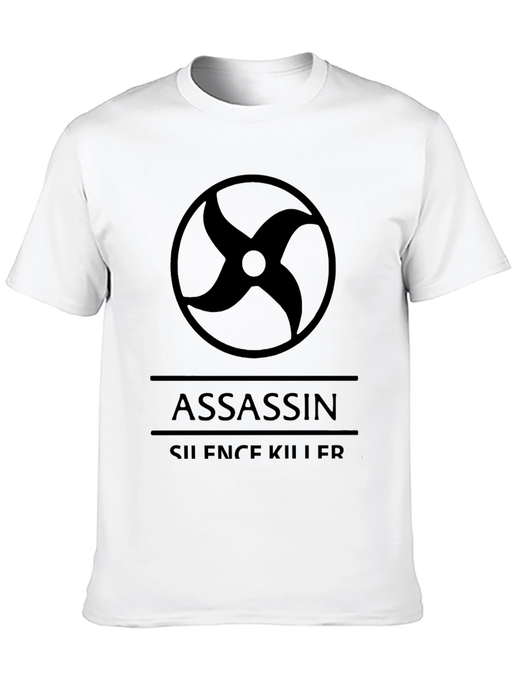 Assassin Silence Killer Graphic Black T-Shirt