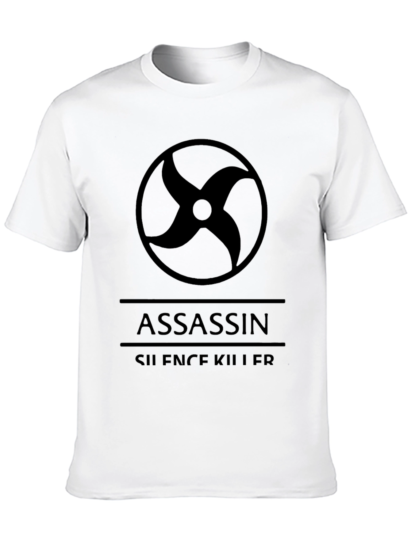 Assassin Silence Killer Graphic Black T-Shirt
