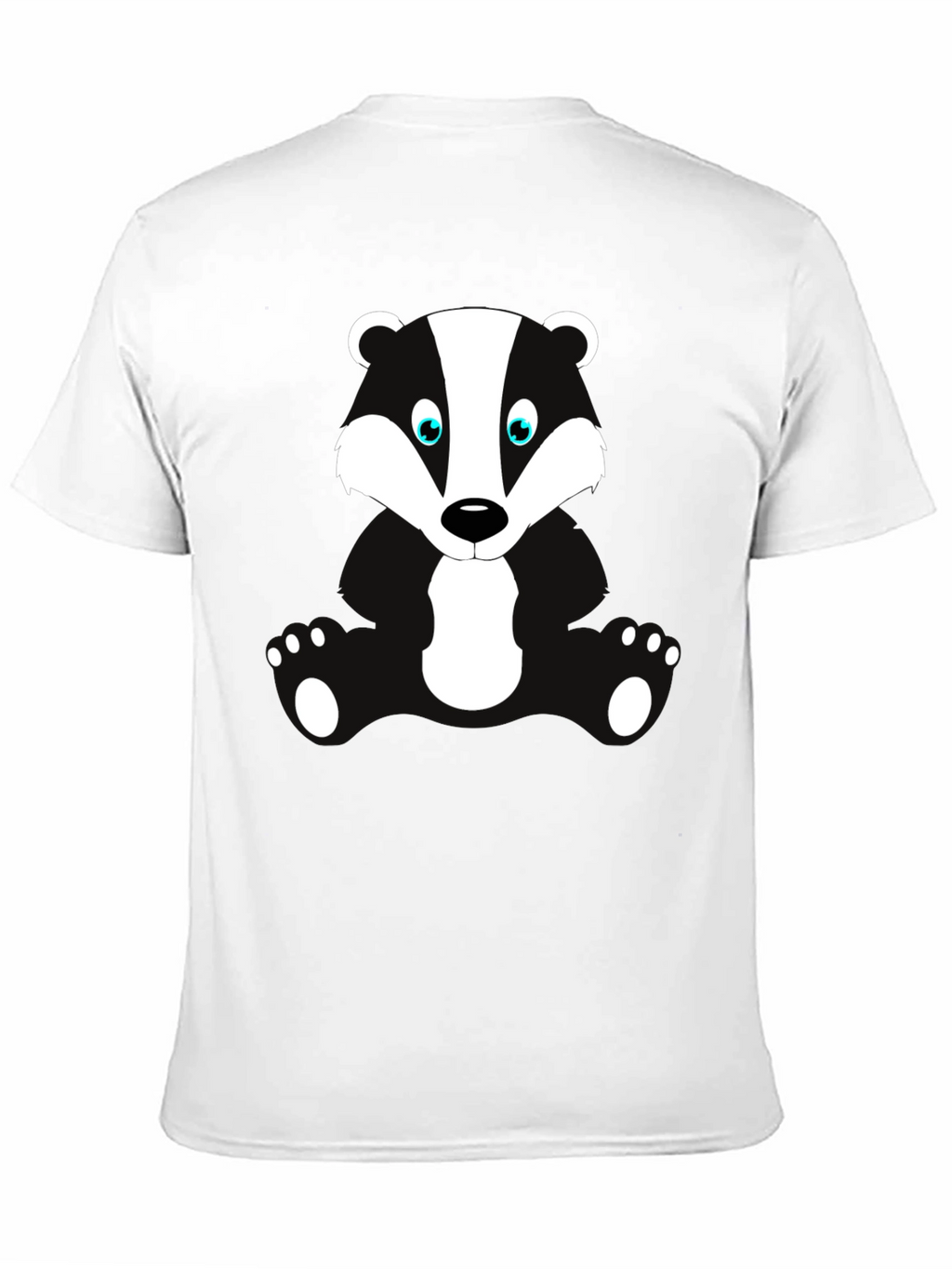 Cartoon Badger Graphic Print Black T-Shirt