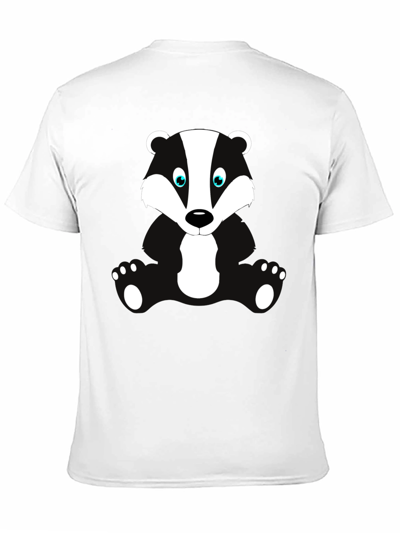 Cartoon Badger Graphic Print Black T-Shirt