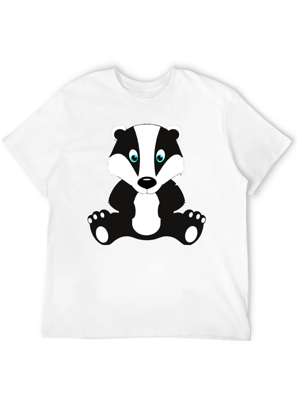 Cartoon Badger Graphic Print Black T-Shirt