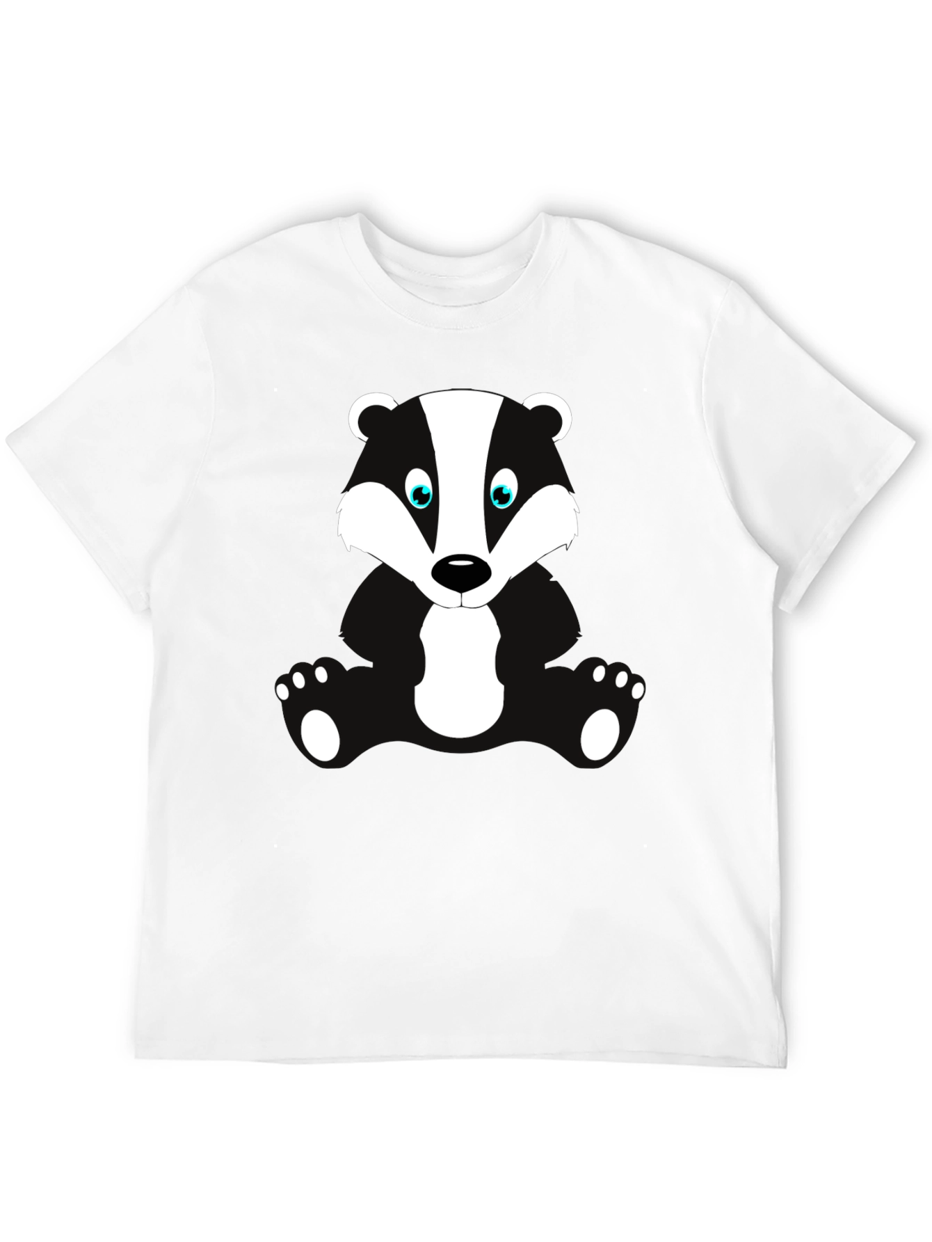 Cartoon Badger Graphic Print Black T-Shirt
