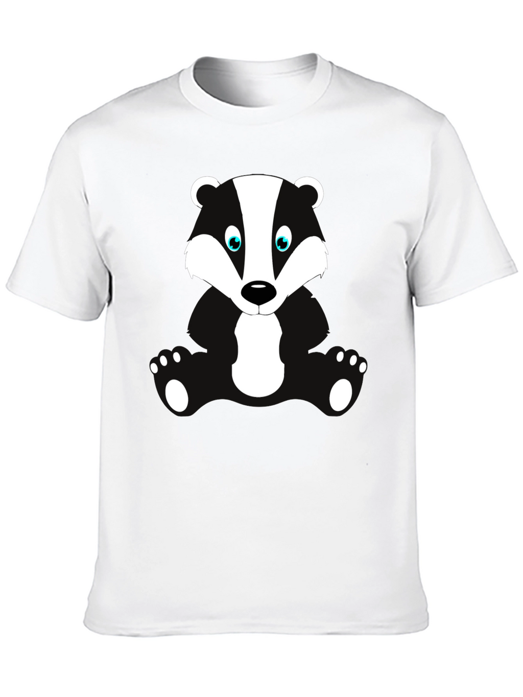 Cartoon Badger Graphic Print Black T-Shirt