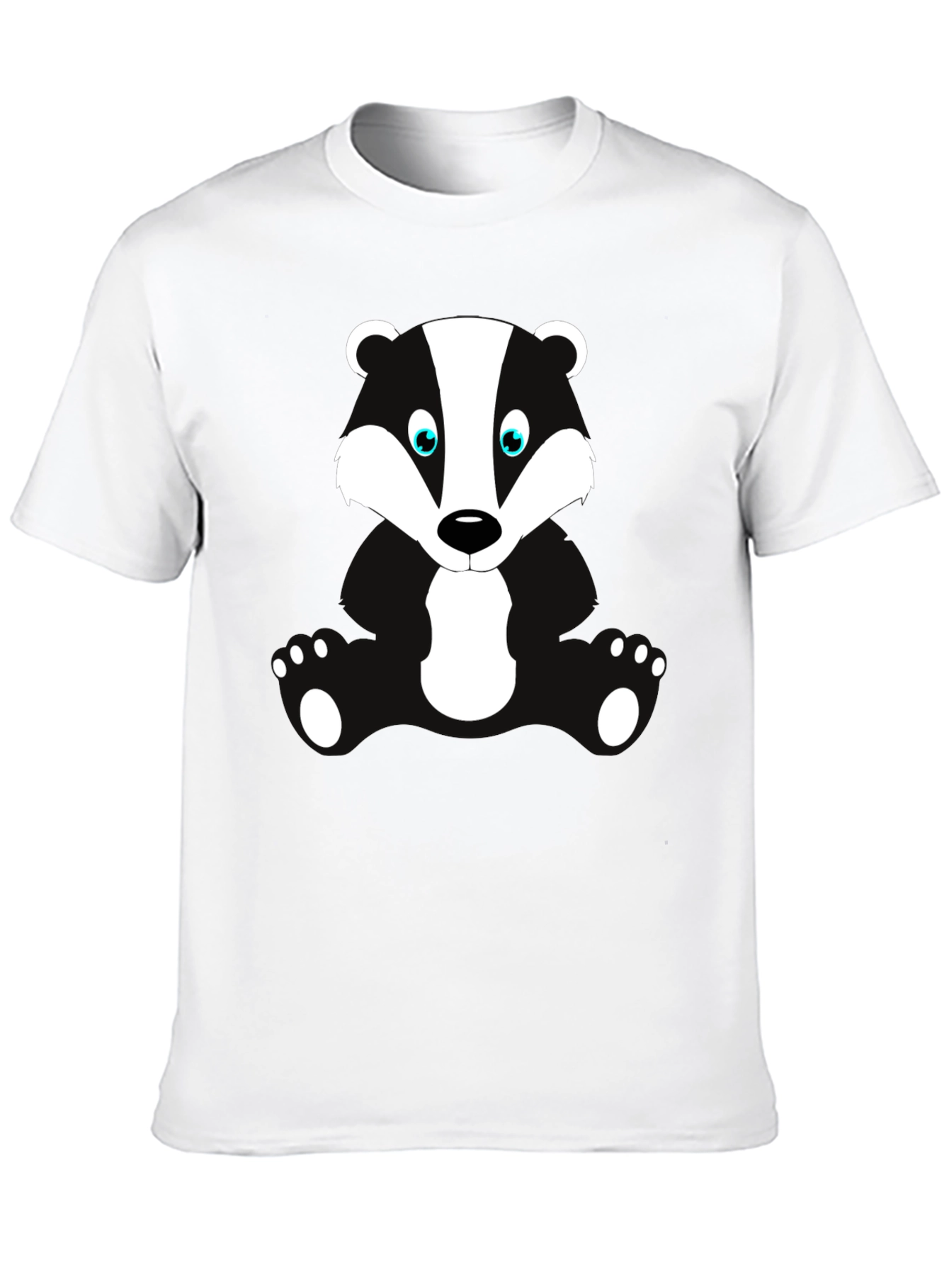 Cartoon Badger Graphic Print Black T-Shirt