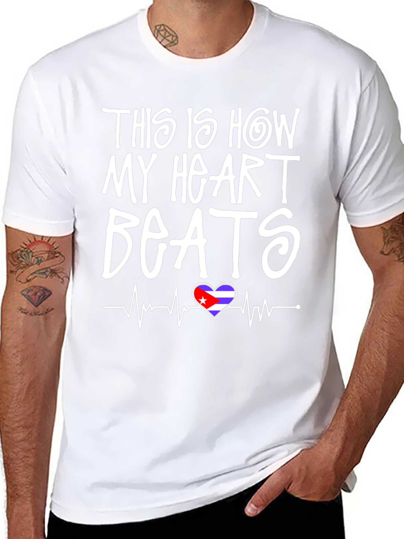Cuba Heartbeat T-Shirt - Black Graphic Tee