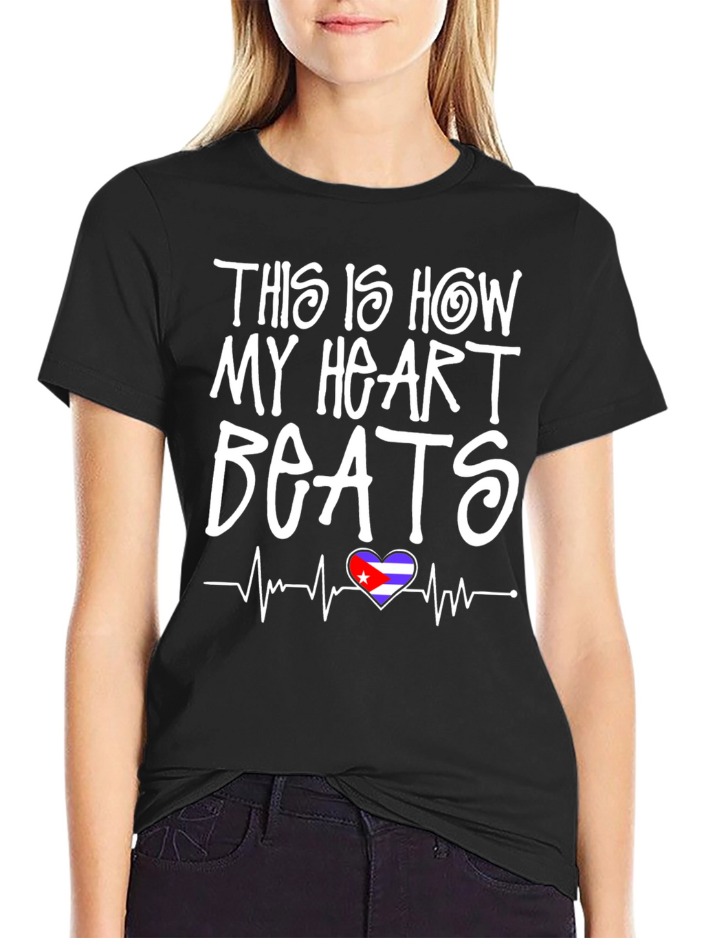 Cuba Heartbeat T-Shirt - Black Graphic Tee