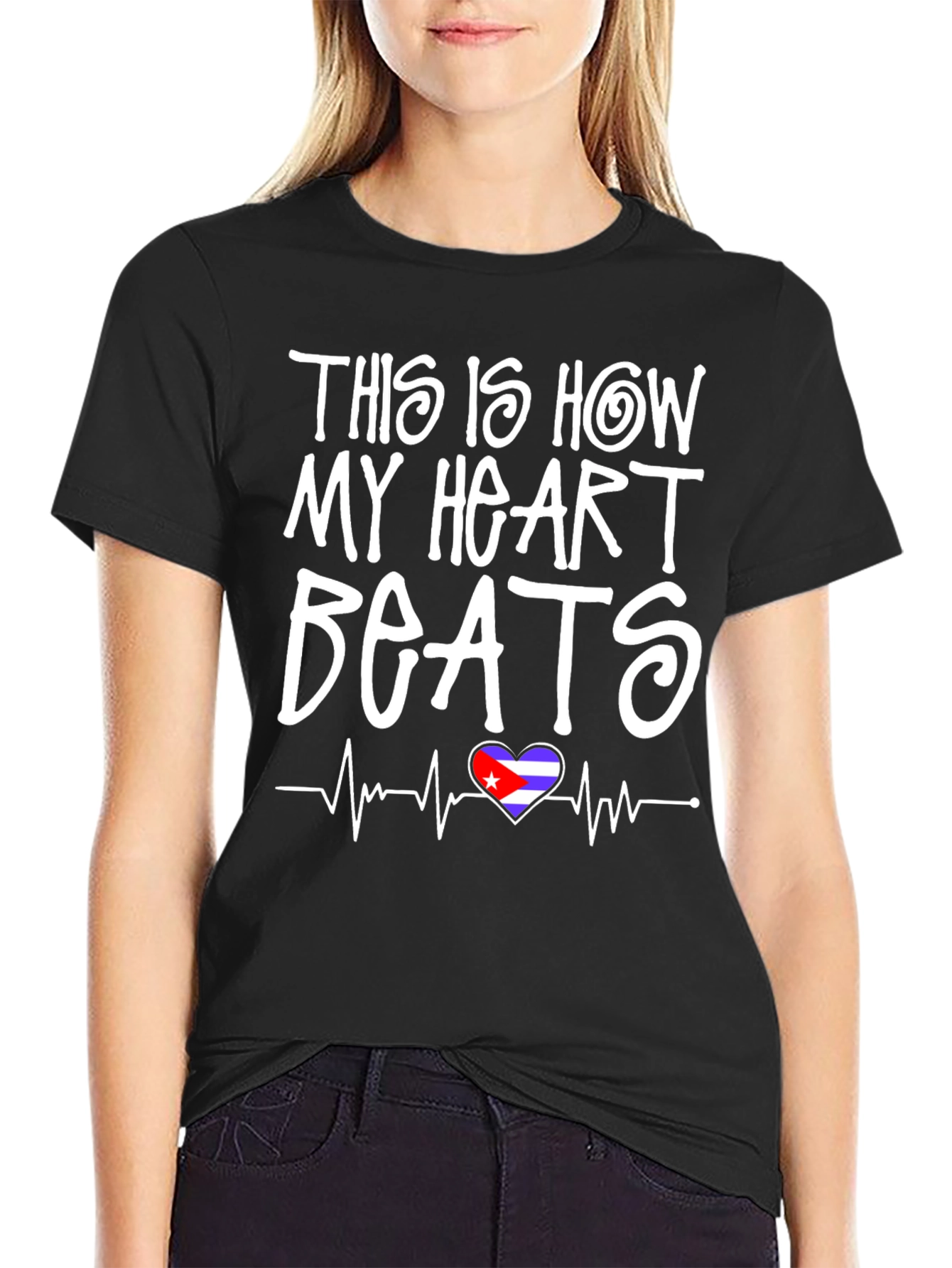 Cuba Heartbeat T-Shirt - Black Graphic Tee