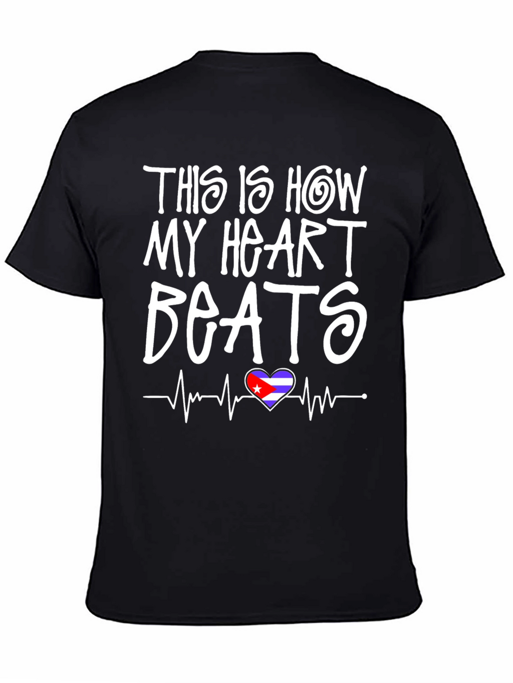 Cuba Heartbeat T-Shirt - Black Graphic Tee