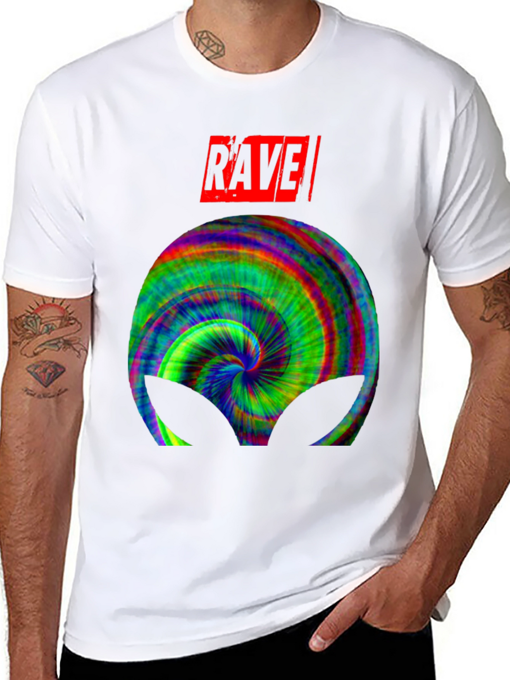 Rave Alien Tie-Dye Graphic Tee - Cool Party Shirt