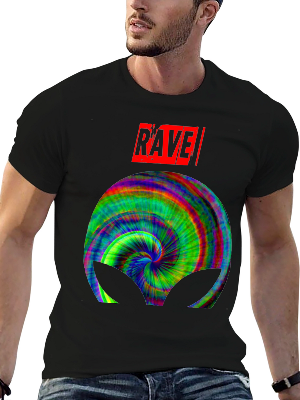 Rave Alien Tie-Dye Graphic Tee - Cool Party Shirt