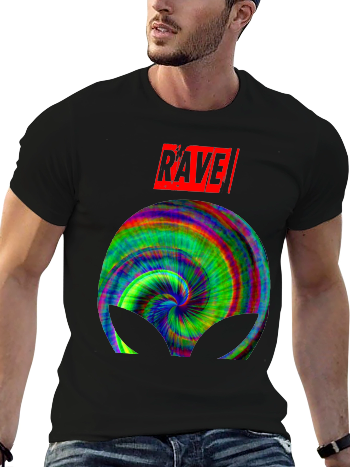 Rave Alien Tie-Dye Graphic Tee - Cool Party Shirt
