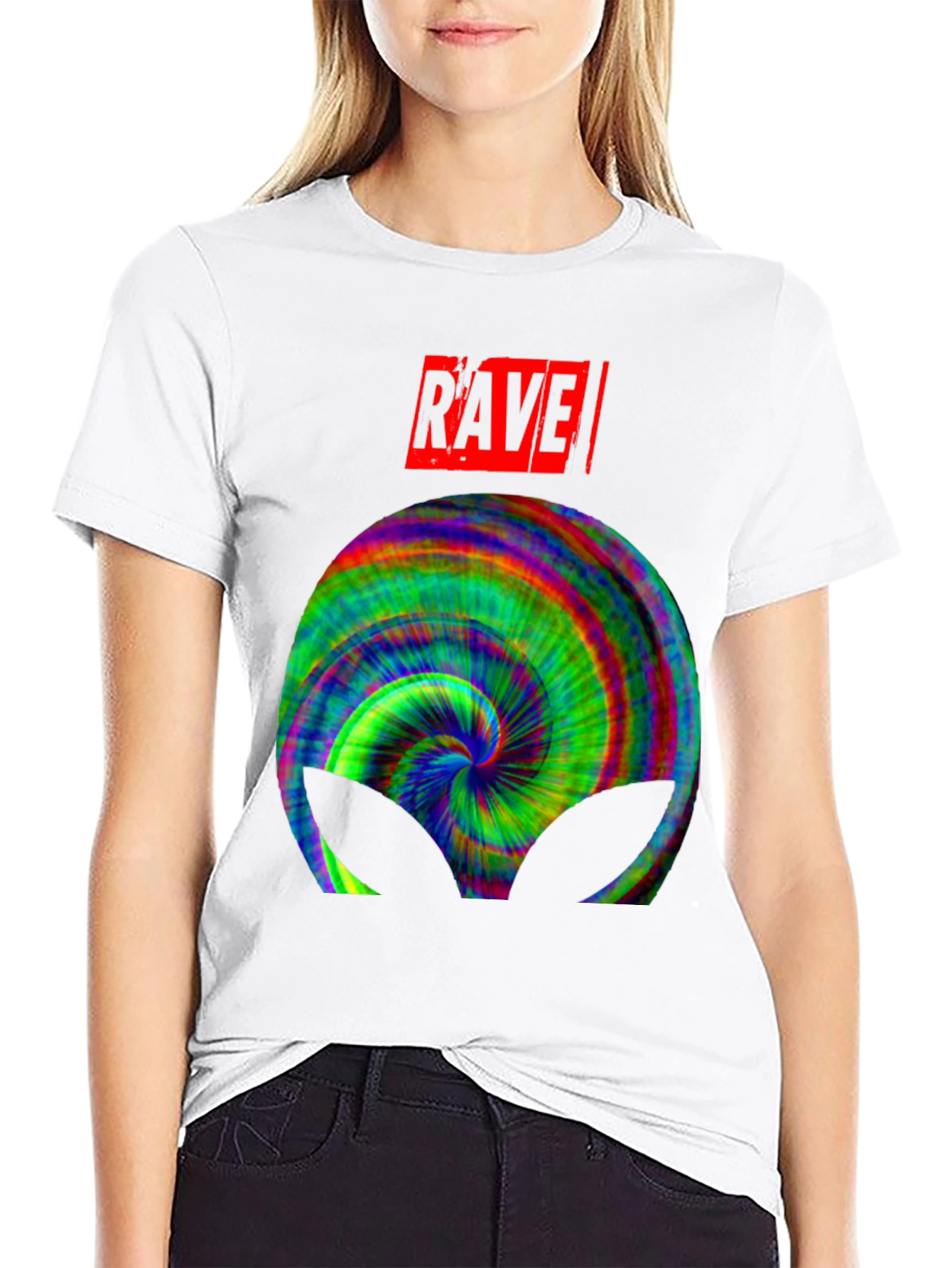 Rave Alien Tie-Dye Graphic Tee - Cool Party Shirt