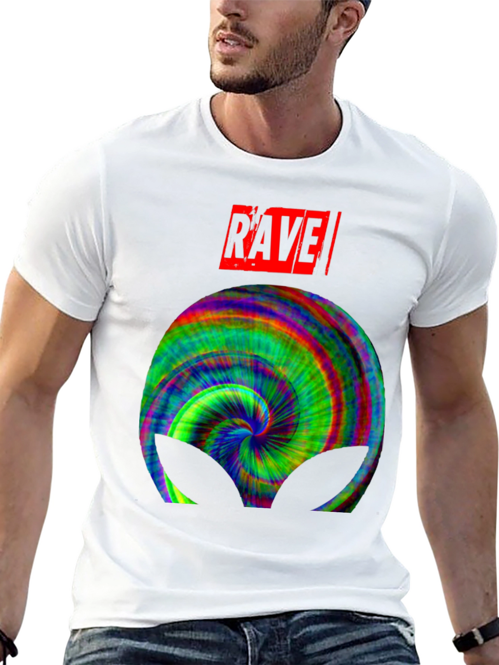 Rave Alien Tie-Dye Graphic Tee - Cool Party Shirt