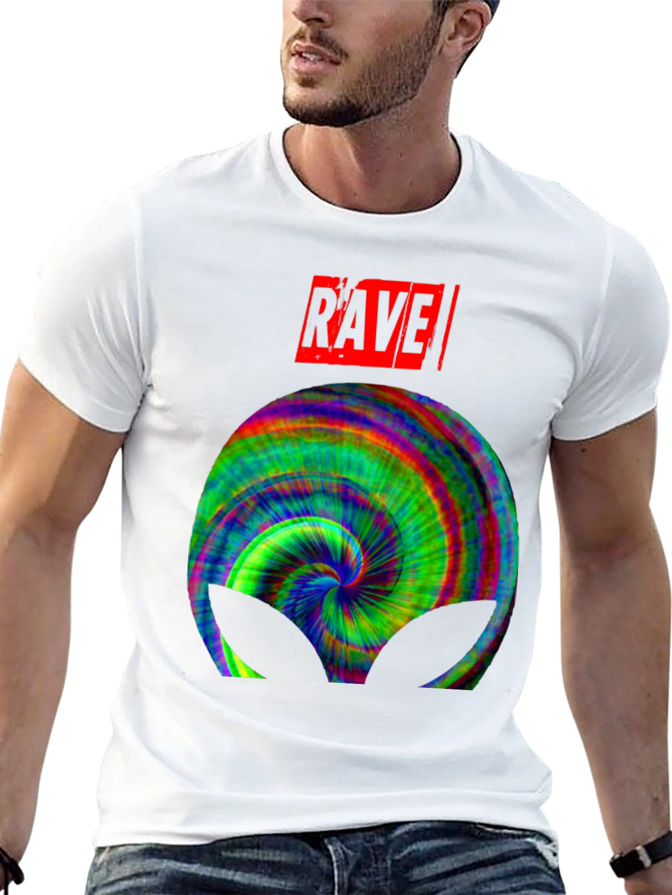 Rave Alien Tie-Dye Graphic Tee - Cool Party Shirt