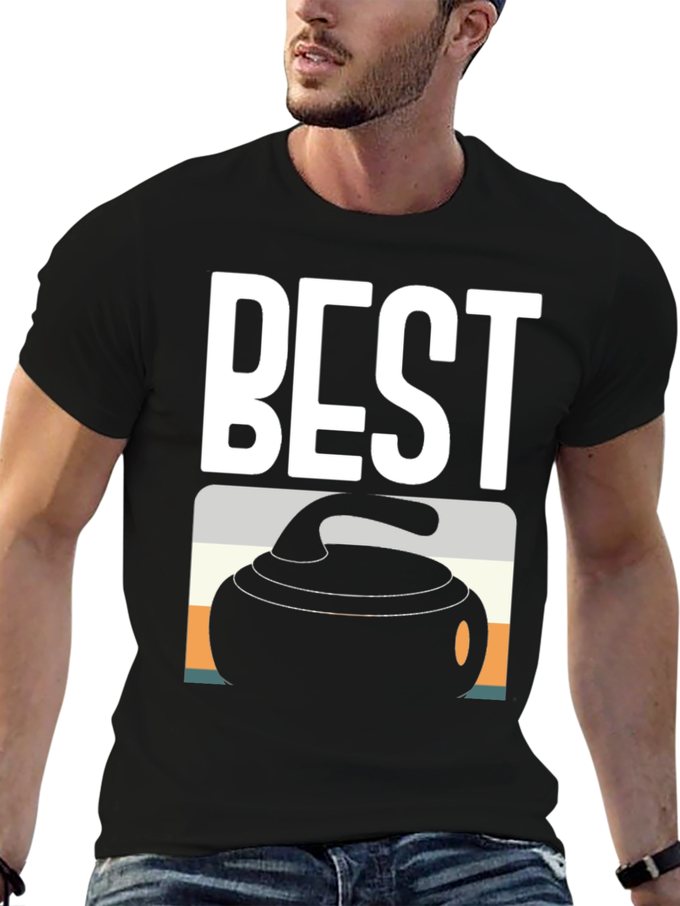 Best Curling T-Shirt - Black Tee