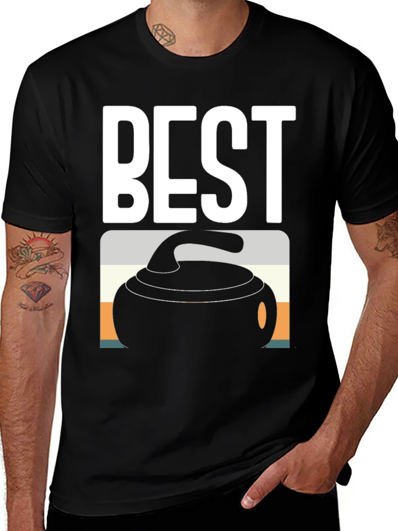 Best Curling T-Shirt - Black Tee