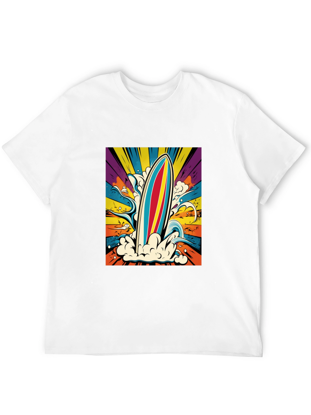 Retro Surfboard Graphic Tee - Black