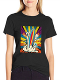 Retro Surfboard Graphic Tee - Black