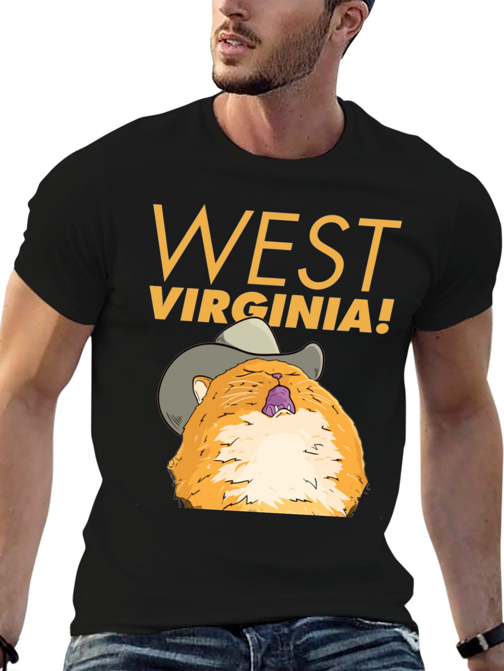 West Virginia Cat Graphic Tee