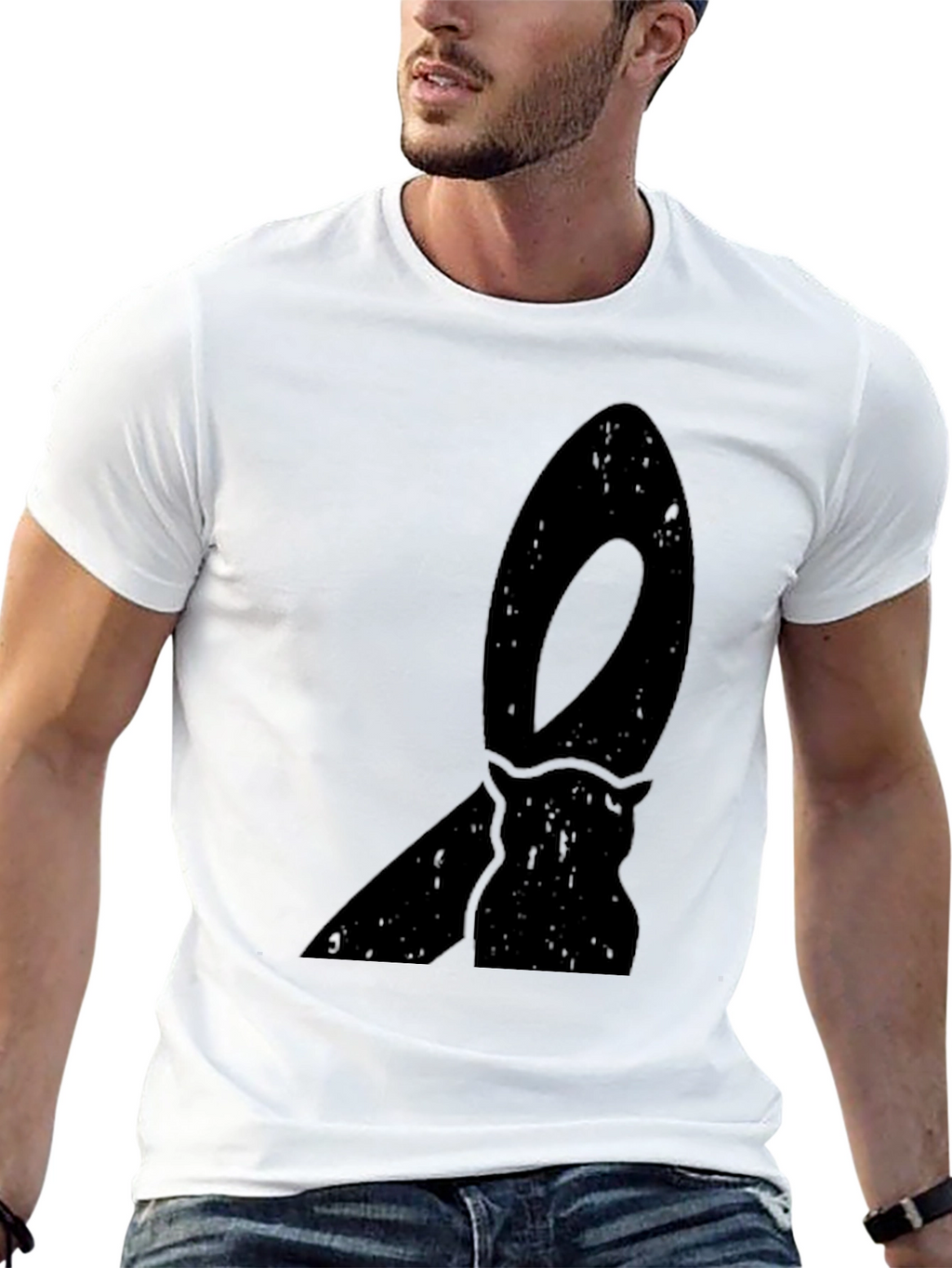 Black Graphic Tee - Retro Surfboard Design