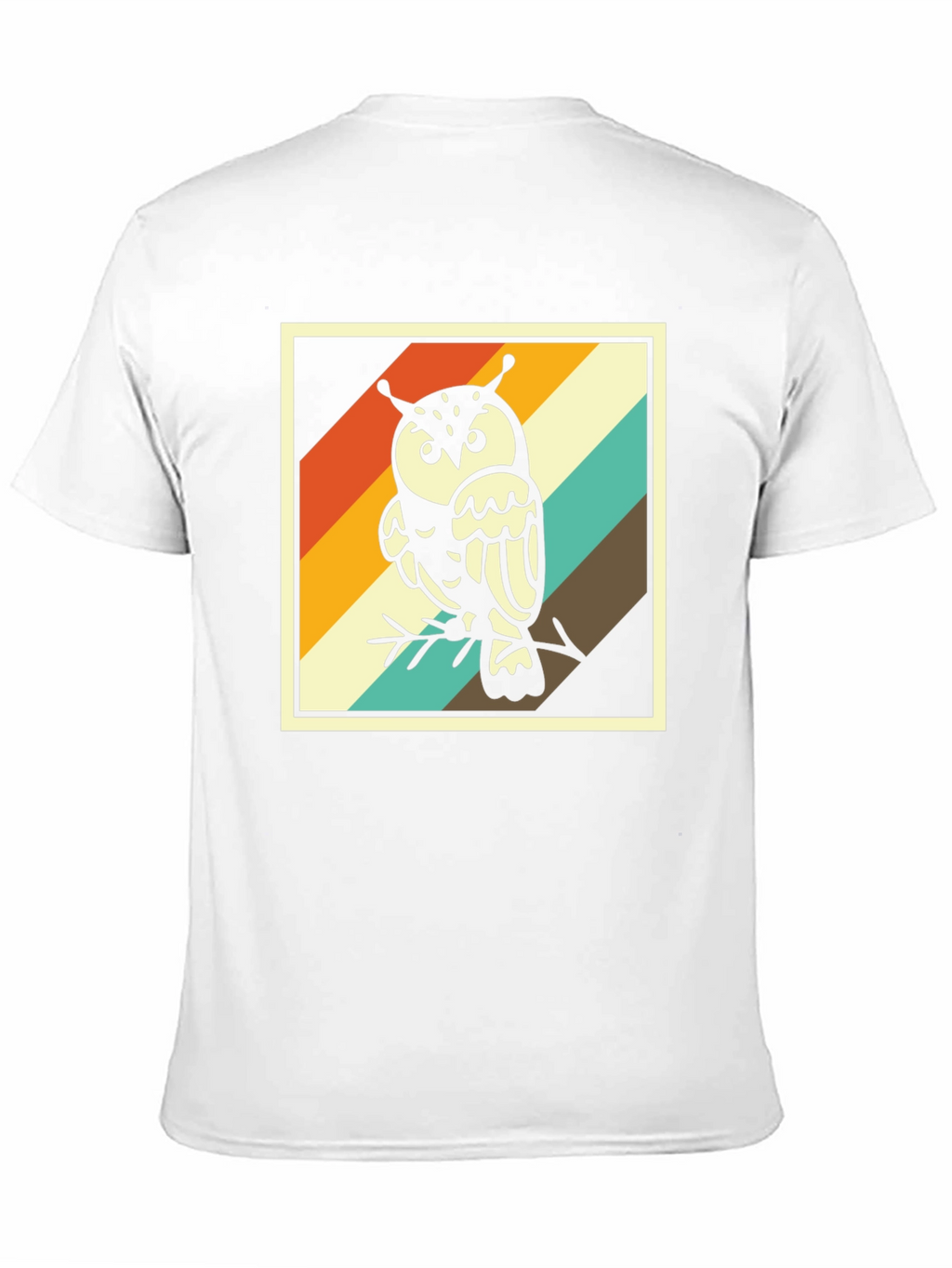 Retro Owl Graphic Tee - Trendy Mens Black T-Shirt
