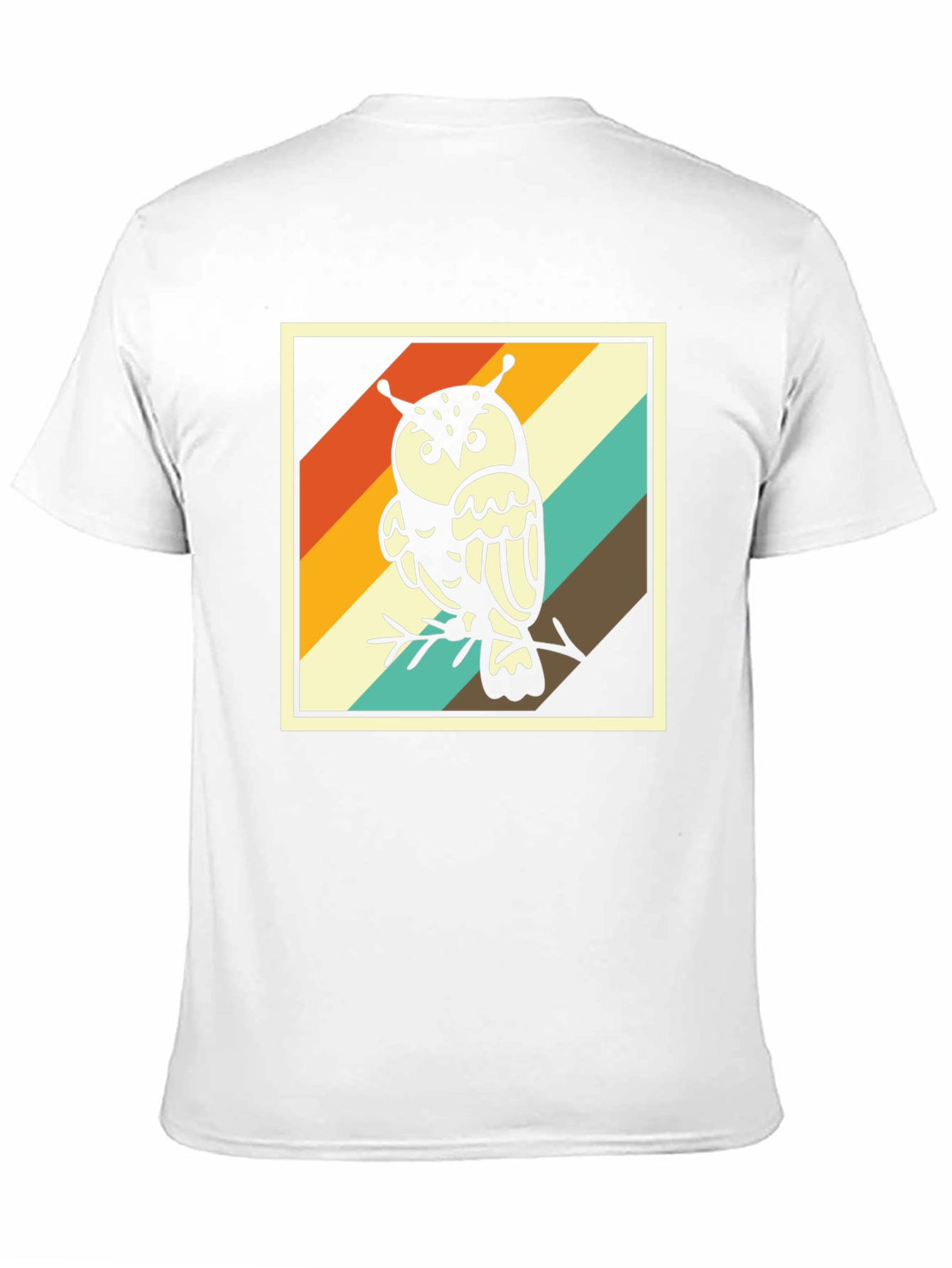 Retro Owl Graphic Tee - Trendy Mens Black T-Shirt