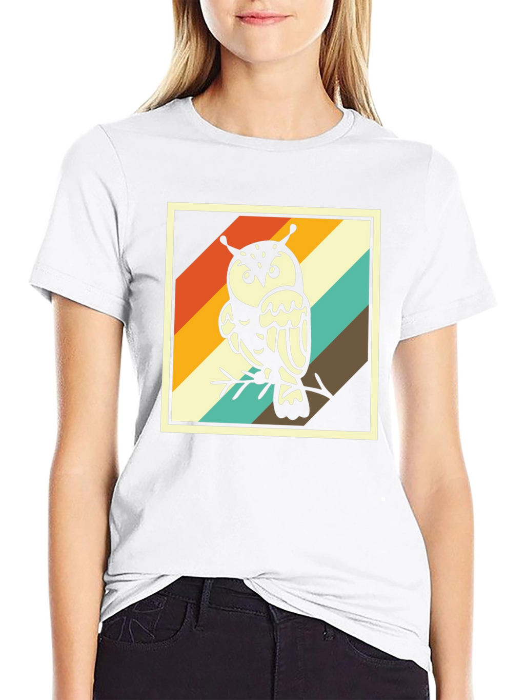 Retro Owl Graphic Tee - Trendy Mens Black T-Shirt