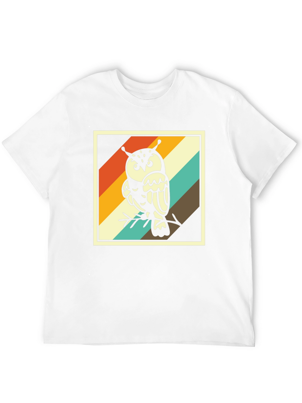 Retro Owl Graphic Tee - Trendy Mens Black T-Shirt