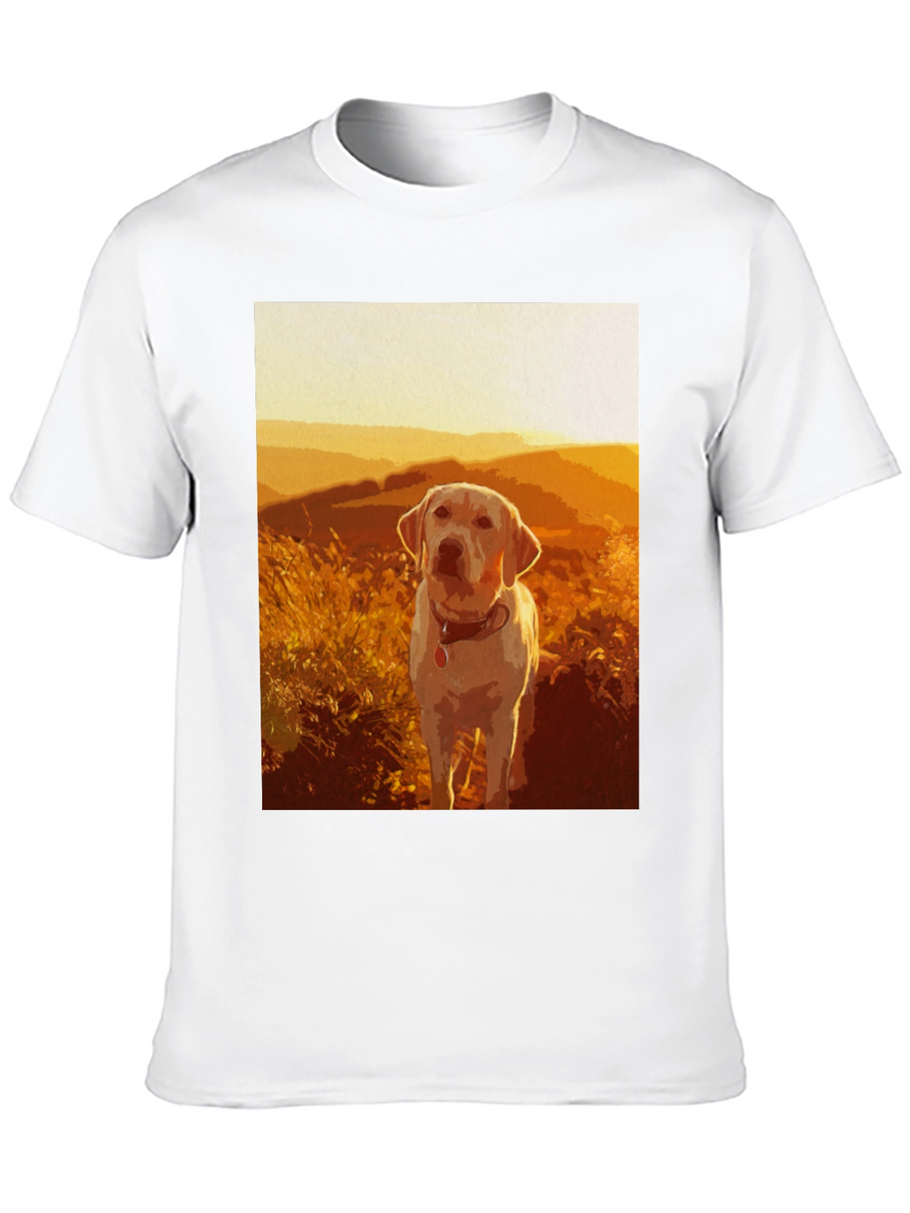Dog Graphic T-Shirt - Sunset Labrador Design