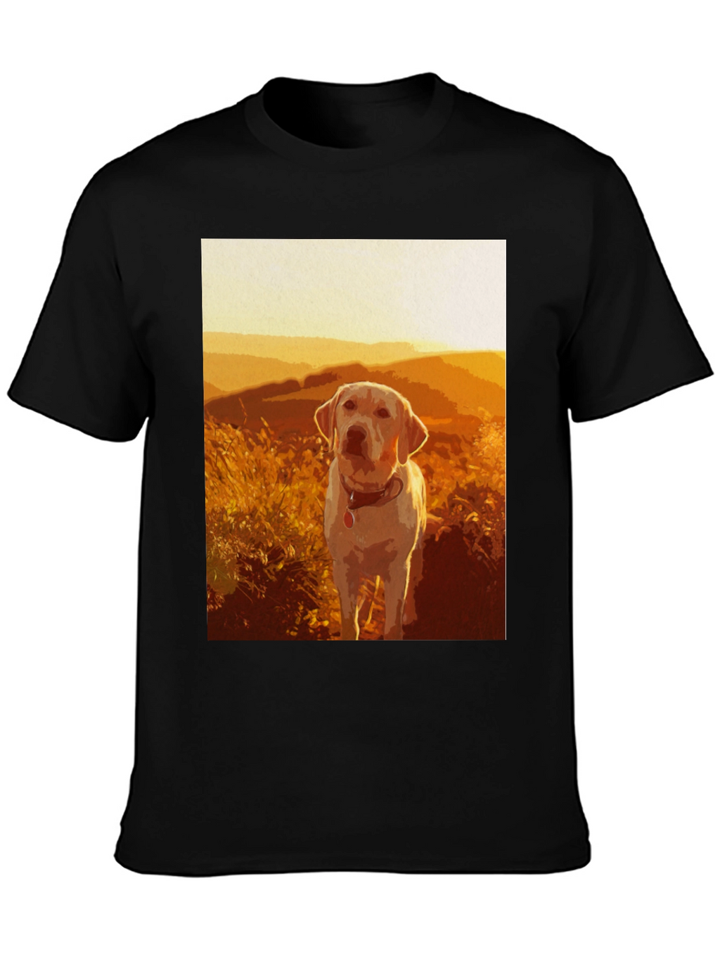 Dog Graphic T-Shirt - Sunset Labrador Design
