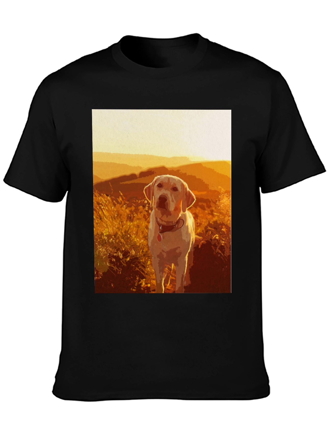 Dog Graphic T-Shirt - Sunset Labrador Design