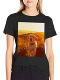 Dog Graphic T-Shirt - Sunset Labrador Design