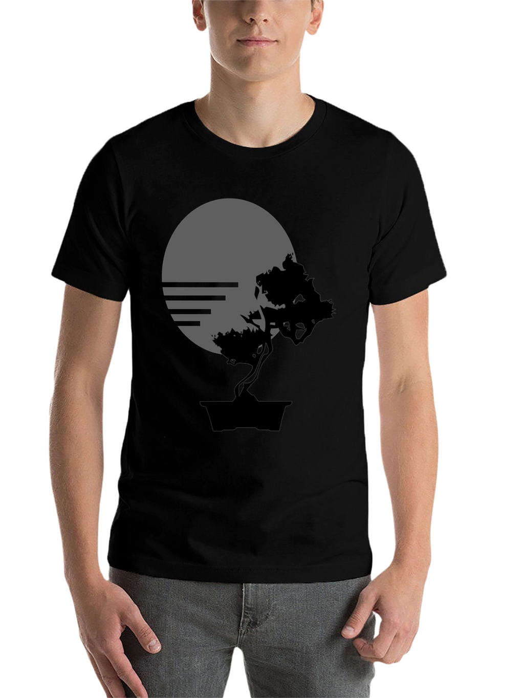 Bonsai Tree Silhouette Graphic T-Shirt