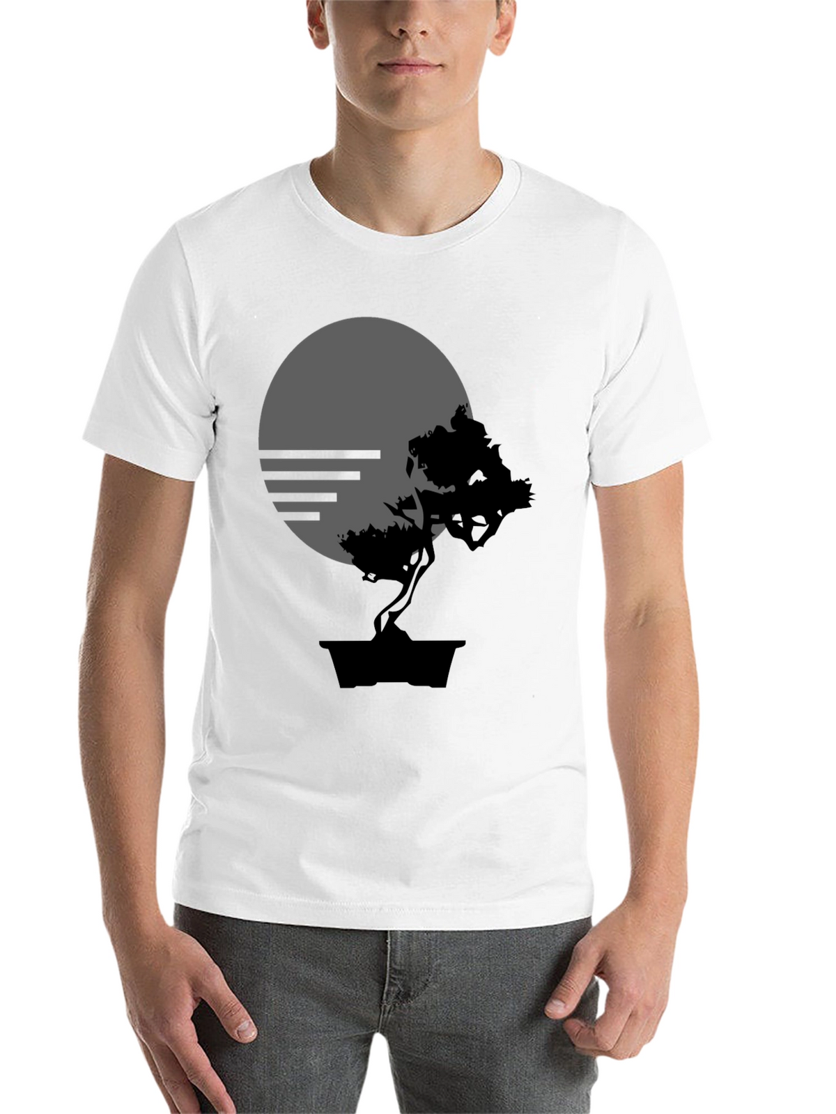 Bonsai Tree Silhouette Graphic T-Shirt