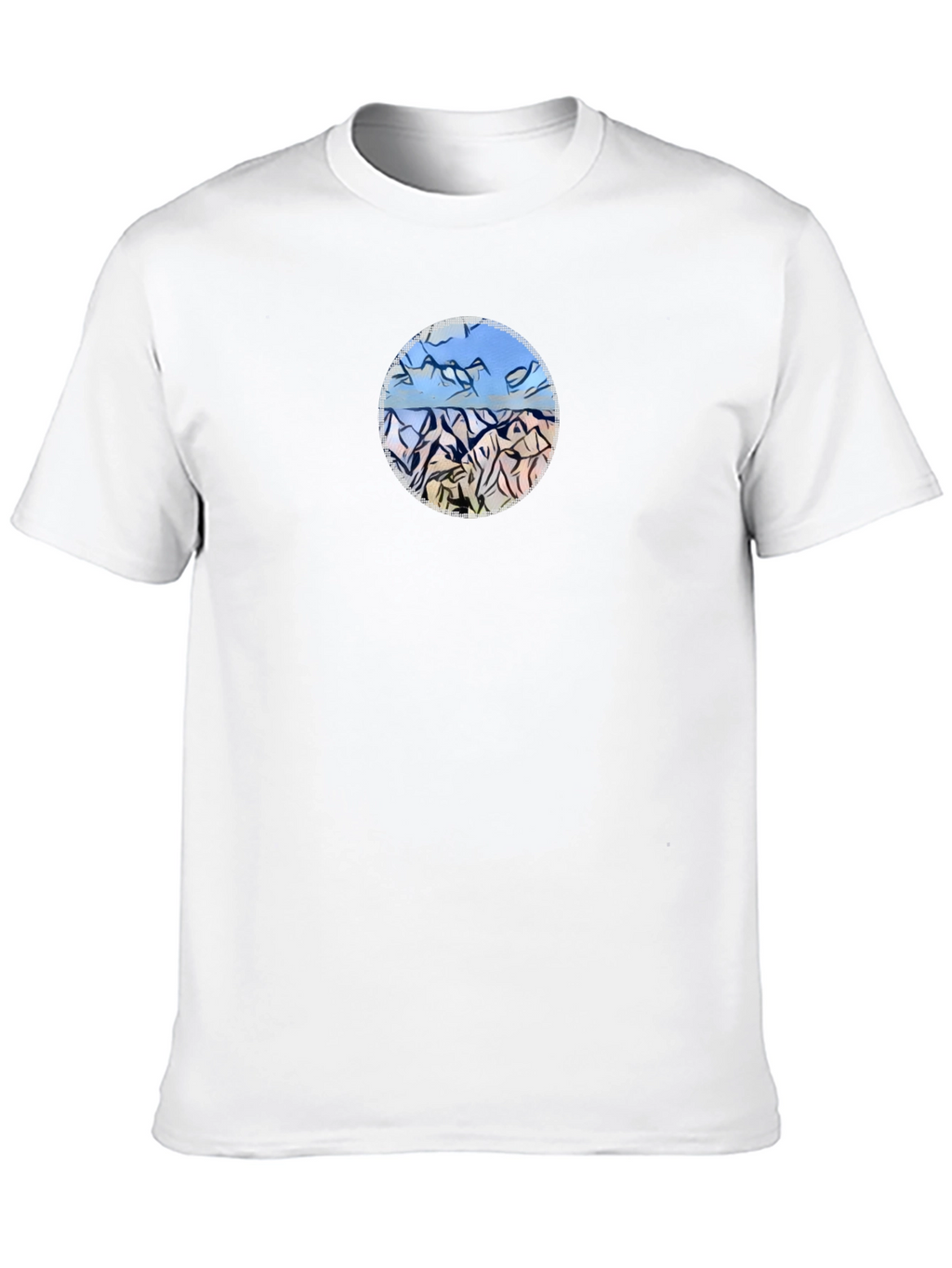 Mountains Landscape Graphic Tee - Black Casual Shirt