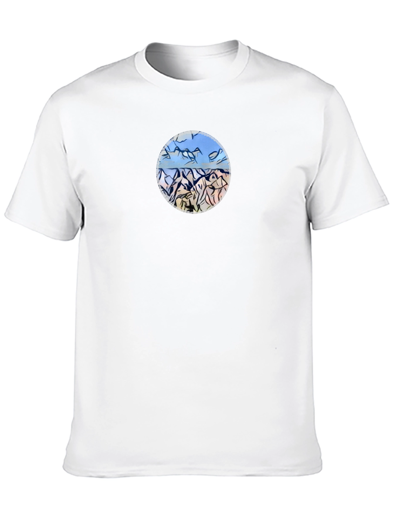 Mountains Landscape Graphic Tee - Black Casual Shirt