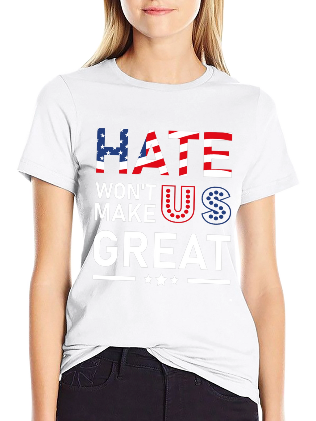 Hate Wont Make Us Great Patriotic Graphic Tee