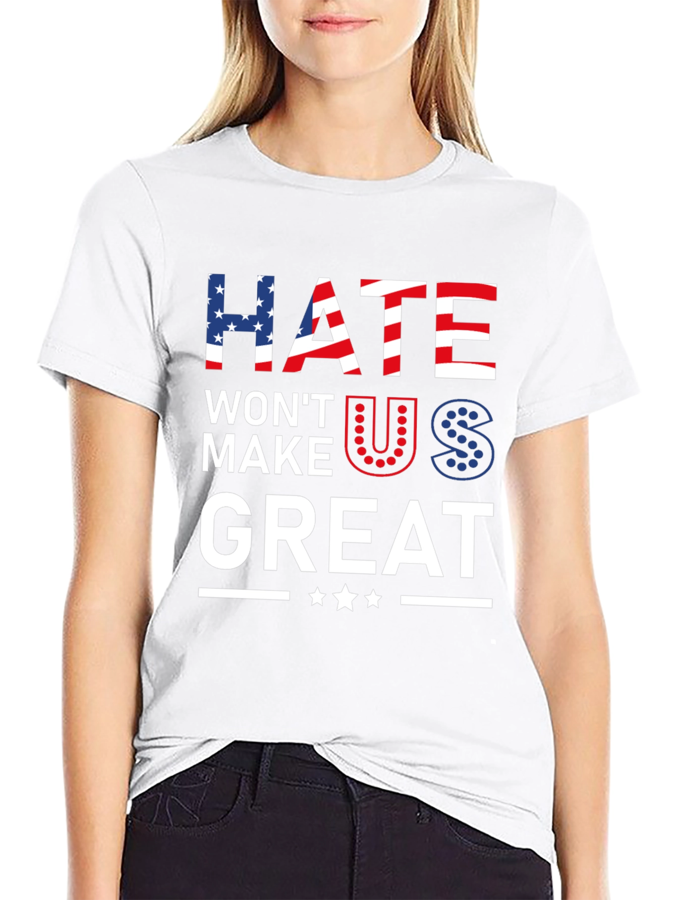 Hate Wont Make Us Great Patriotic Graphic Tee