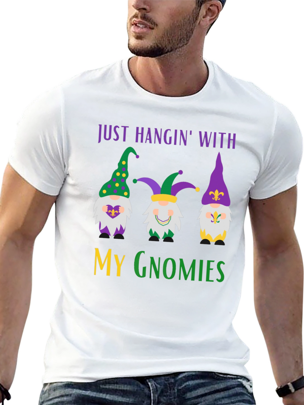 Mardi Gras Gnomies Graphic Tee