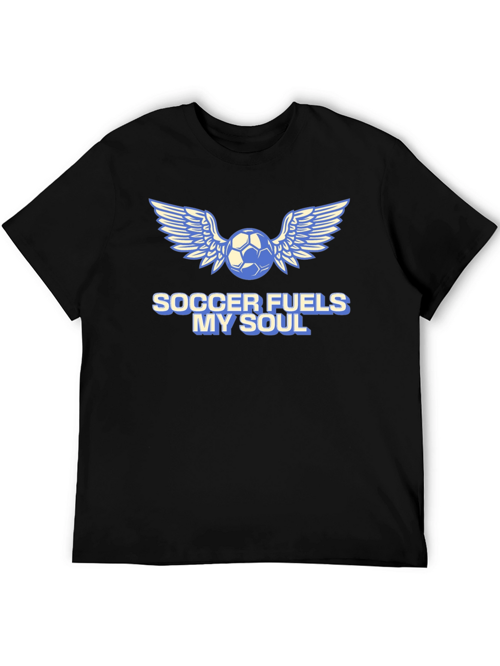 Soccer Fuels My Soul T-Shirt - Winged Ball Design