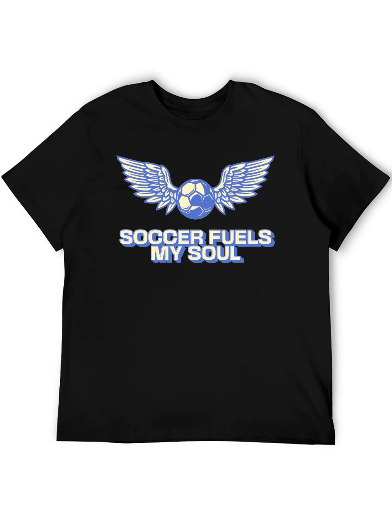 Soccer Fuels My Soul T-Shirt - Winged Ball Design