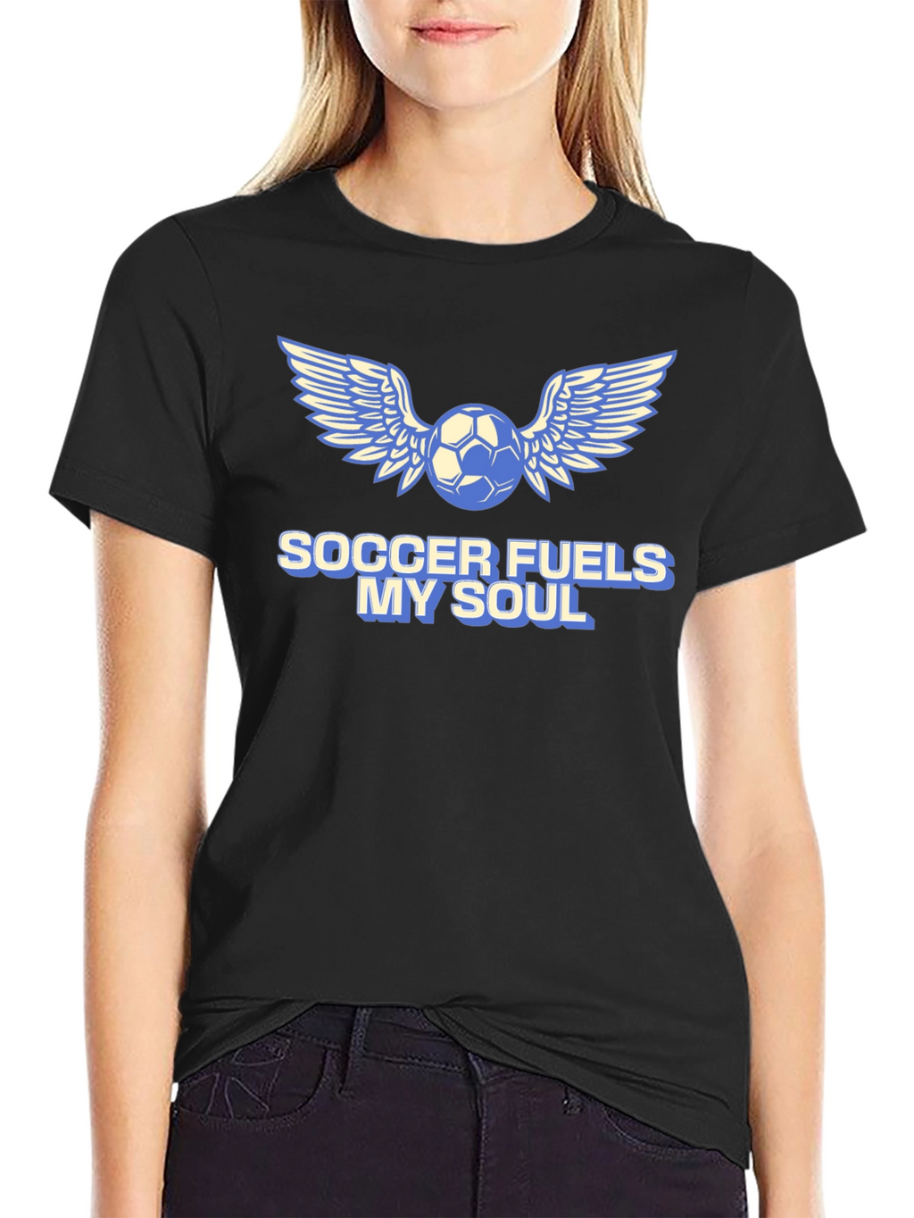 Soccer Fuels My Soul T-Shirt - Winged Ball Design
