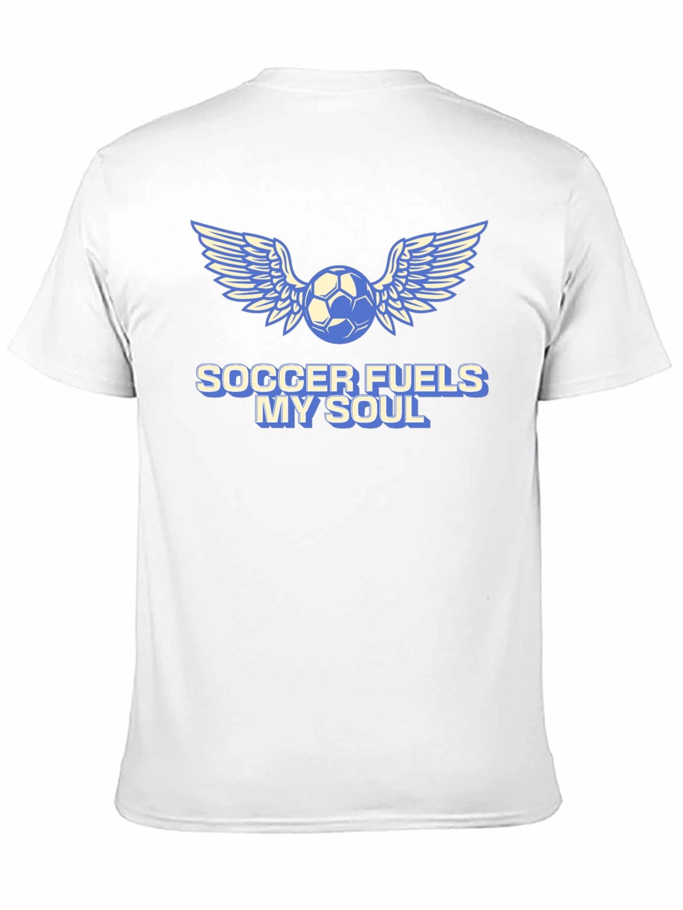 Soccer Fuels My Soul T-Shirt - Winged Ball Design