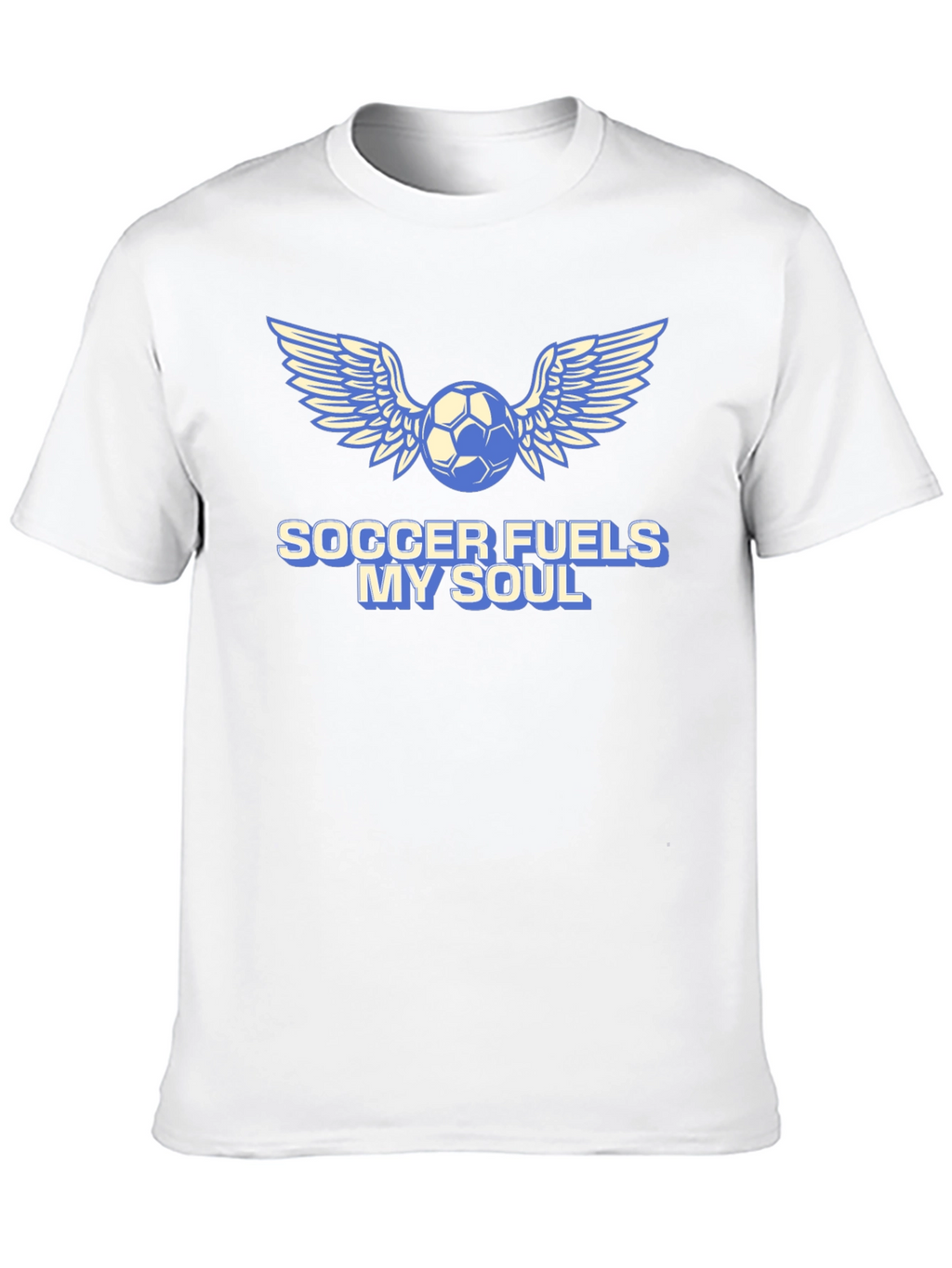 Soccer Fuels My Soul T-Shirt - Winged Ball Design
